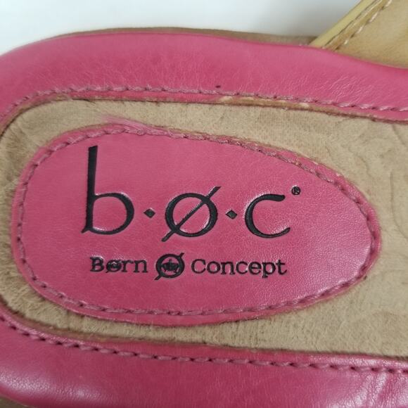 boc Born Concept Women's Pink Faux Leather Thong Sandals Flip Flops Size 7 - Picture 6 of 10